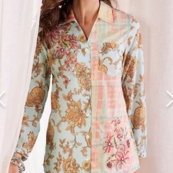 Soft Surroundings Floral Patchwork Tunic - Multicolor - Picture 2 of 10
